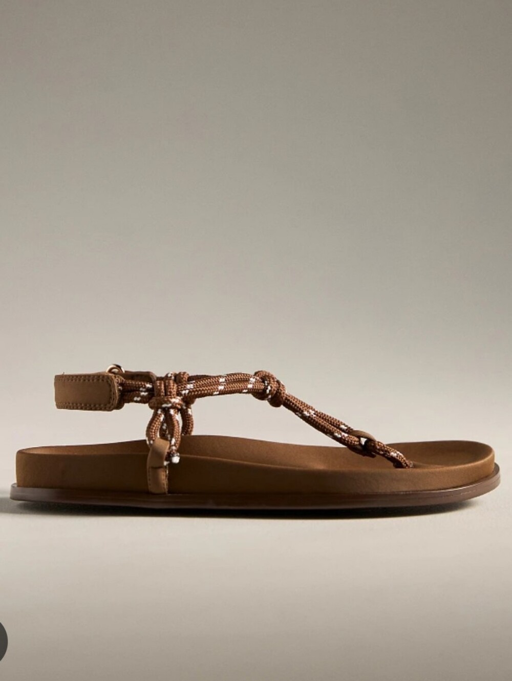 Jeffrey Campbell Brown Rope T-Strap Sandals